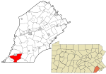 Chester County Pennsylvania incorporated and unincorporated areas East Nottingham highlighted